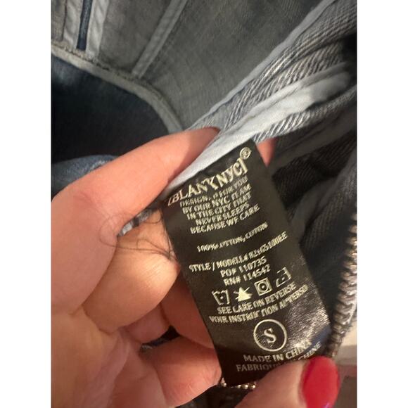 BLANK NYC Women's Small Blue Long Sleeve Zip Pocket Denim Zip Up Jacket - Picture 13 of 14